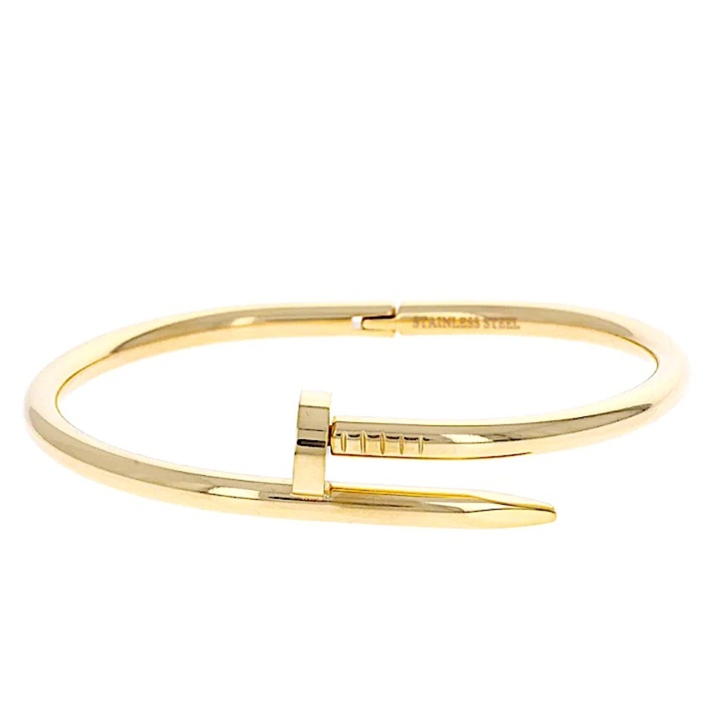 Gold Nail Bangle Bracelet - Picture 9 of 11